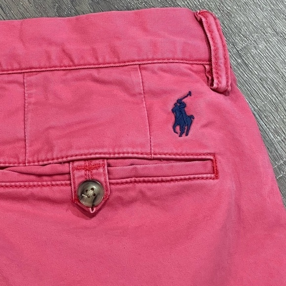 Polo Ralph Lauren 31W 30L ‘The Polo Chino’ Salmon Red Flat Front Classic Pants - Picture 7 of 8